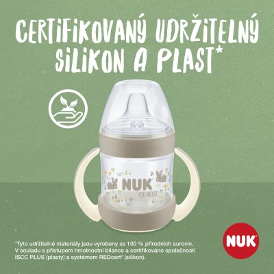 NUK For Nature Babyflasche zum Lernen mit Temperaturkontrolle, braun 150 ml
