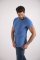 Herren T-Shirt KR dünner U-Ausschnitt Outlast® - blauer Melange