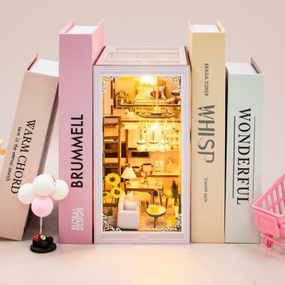 2Kids Toys Układanka 3D Podpórka do książek Miniatura domku Różowy mezonet