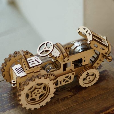 RoboTime 3D Puzle de madera mecánico Tractor