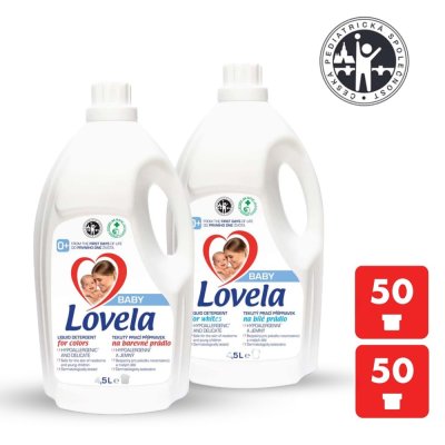 LOVELA Baby Flüssigwaschmittel für Weißes 4,5l + Buntwäsche 4,5l (100 Waschgänge)