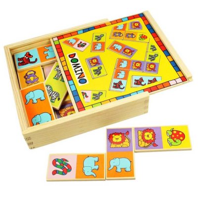 Bigjigs Toys Drvene domine sa životinjama