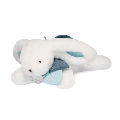 Doudou Poklon set - Plišani zeko s tamno plavim pomponom 25 cm