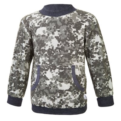 Bluza podszyta kieszeń Outlast® - pixel/ciemnoszary melanż