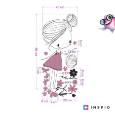 Vinilos infantiles - Hada en colores pastel con mariposas y flores de INSPIO
