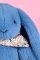 Doudou Lapin en peluche avec foulard bleu 35 cm