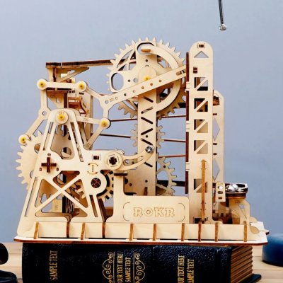 RoboTime 3D Mechanisches Holzpuzzle Kugelbahn Kaskade