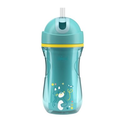 CHICCO Sport termo šalica sa slamkom teal, 14m+