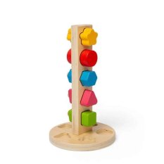 Bigjigs Toys Torre de madera con tuercas y tornillos