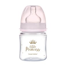 CANPOL BABIES Pullo leveällä suulla Royal Baby 120 ml pinkki