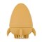 PETITE&MARS Hračka silikonová do vody s kartáčkem Splashy Rocket Intense Ochre 6m+