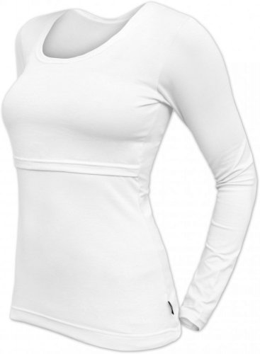 Camiseta de amamentação Kateřina, manga comprida - branca