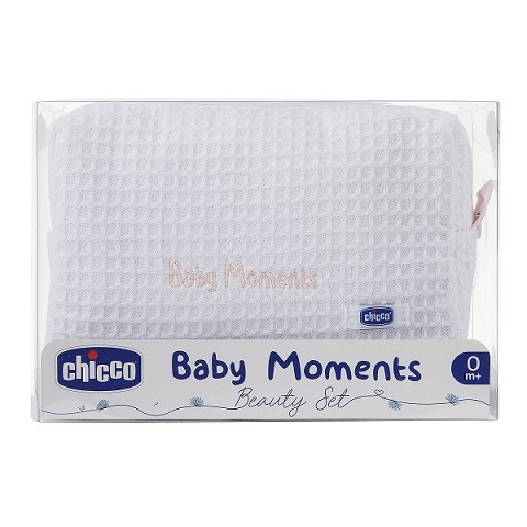 CHICCO Kozmetička torbica sa zipom - Set Baby Moments roza