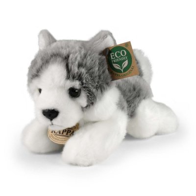 Rappa Câine de pluș husky culcat 20 cm ECO-FRIENDLY