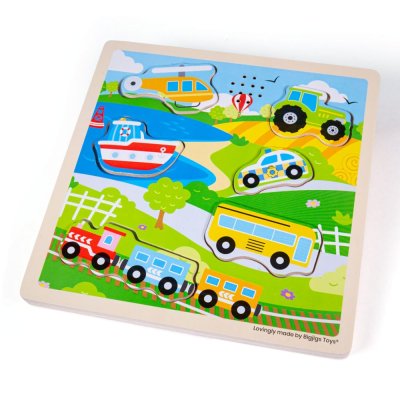 Bigjigs Toys Układanka dźwiękowa Transport