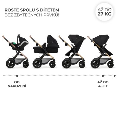 KINDERKRAFT Kombi-Kinderwagen Moov 2 Air 3in1 Pure Black