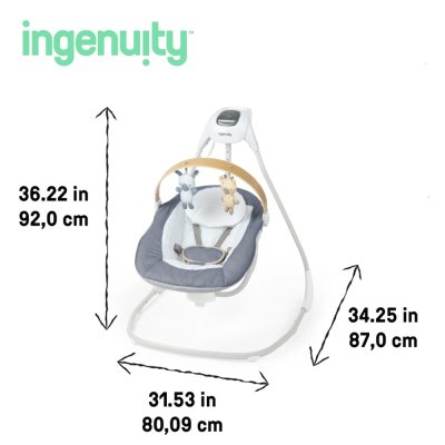 INGENUITY Baloiço com movimento e música Chambray 0m+, até 9 kg