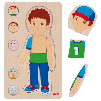 Goki Holzpuzzle Menschlicher Körper - Junge