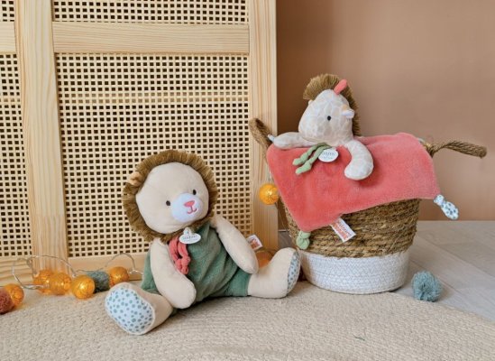 Doudou Jucărie de pluș girafă Couleurs Savane 25 cm