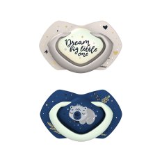 CANPOL BABIES Set symmetrischer Silikon-Schnuller Light touch 0-6m Sleepy Koala blau