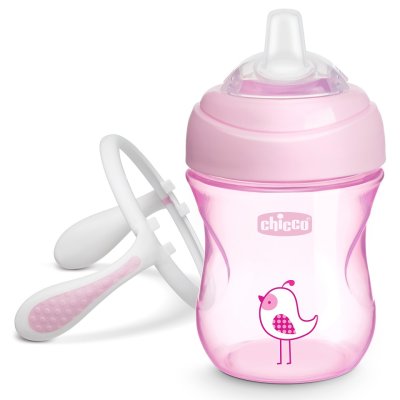 CHICCO Lehrbecher Transition mit Henkel 200 ml rosa 4m+