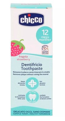 CHICCO Pasta de Dentes Morango sem Flúor 50ml, 12m+