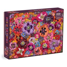 Puzzle Galison Abeilles parmi les Fleurs de Coquelicot 1000 pièces