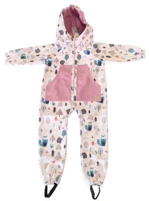 Monkey Mum® Softshelloverall med membran - Dagliga djur - storlek 98/104, 110/116