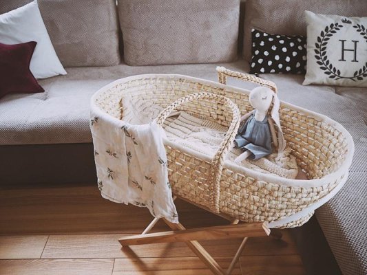 AHOJBABY Stojak na kosz Mojżesza dla niemowląt Smart White