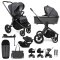 MUUVO SET Barnvagn 4i1 Quick SE 2 Diamond graphite set + CBX By CYBEX Aton B2 i-Size + bas