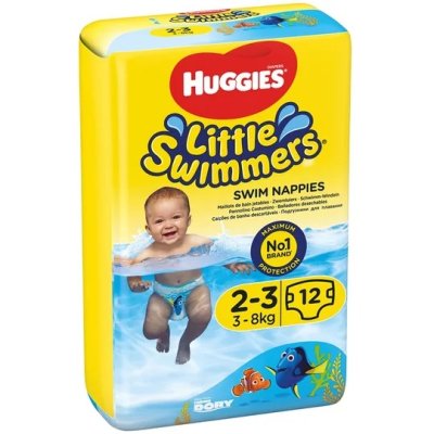 HUGGIES® Little Swimmers Jednorazowe mokre pieluchy 2-3 (3-8 kg) 12 szt.
