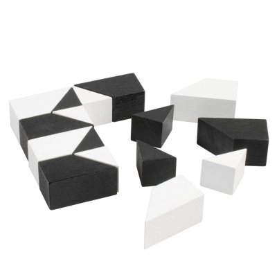 Detoa Knobelspiel Tangram schwarz-weiß