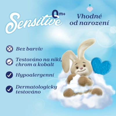 CHICCO Aviváž koncentrovaná Baby Sensitive Sladký pudr 1,5 l, 60 praní + vlhčené ubrousky 72 ks zdar