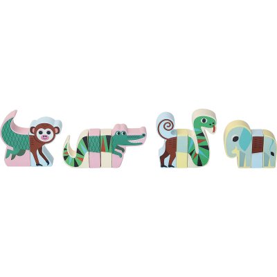 Vilac Drewniane magnetyczne puzzle zwierzątka Jungle