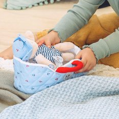 Doudou Jolijou Puppe in blauer Tragetasche 20 cm