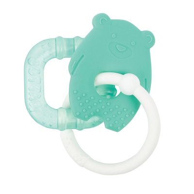 NATTOU Anneau de dentition en silicone avec partie réfrigérante sans BPA ours en peluche vert