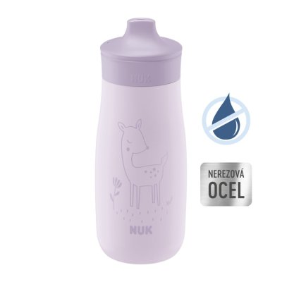 Butelka NUK Mini-Me Sip ze stali nierdzewnej - fioletowa 300ml, 9m+