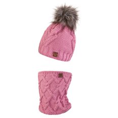 Set cappello a maglia con POMPON e scaldacollo Outlast ® - lavanda