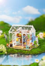 RoboTime 3D houten modelbouwpuzzel Miniatuur droomtuinhuis
