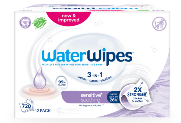 12X WATERWIPES Chusteczki nawilżane Soothing clean 3in1 60 szt. (720 szt.)