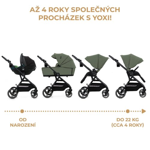 KINDERKRAFT SELECT Детска количка комбинирана Yoxi 2в1 Mystic Green