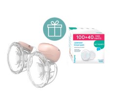 BABYONO Double Electric Breast Pump Twinny + Breast Pads 100 + 40 FREE