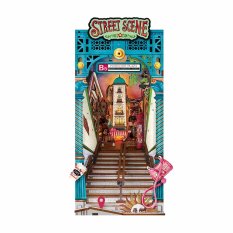 RoboTime 3D skladačka Zarážka na knihy Miniatúra domčeka Mestská ulica