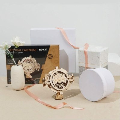 RoboTime Drewniane mechaniczne puzzle 3D Wieczny kalendarz
