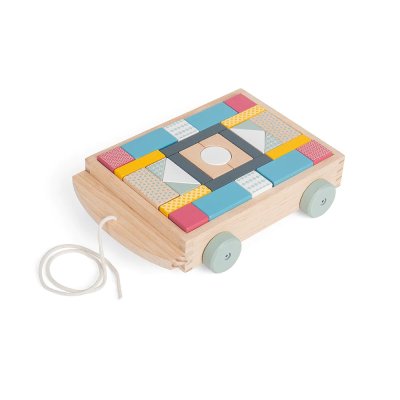 Bigjigs Toys Wagen mit Holzbausteinen