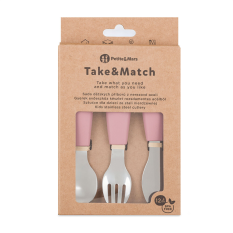 PETITE&MARS Súprava príborov z nehrdzavejúcej ocele Take&Match Dusty Rose 12m+