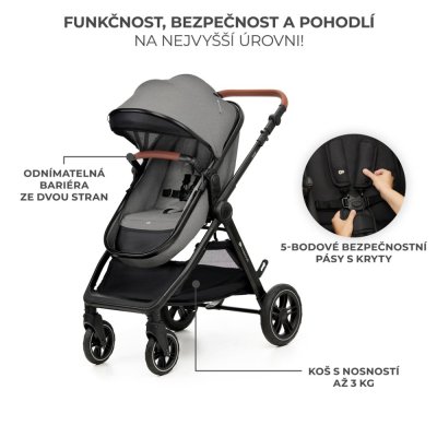 KINDERKRAFT Kombikinderwagen 3in1 Esme Moonlight Grey