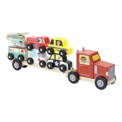 Vilac Holz LKW mit Autos zum Aufstecken