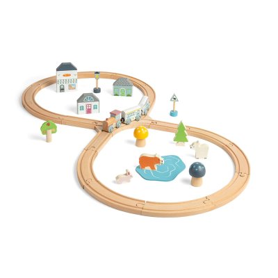 Circuito de Tren de Madera en el Bosque Bigjigs Toys