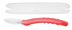 NUBY Silicone spoon with case 3 m+, red